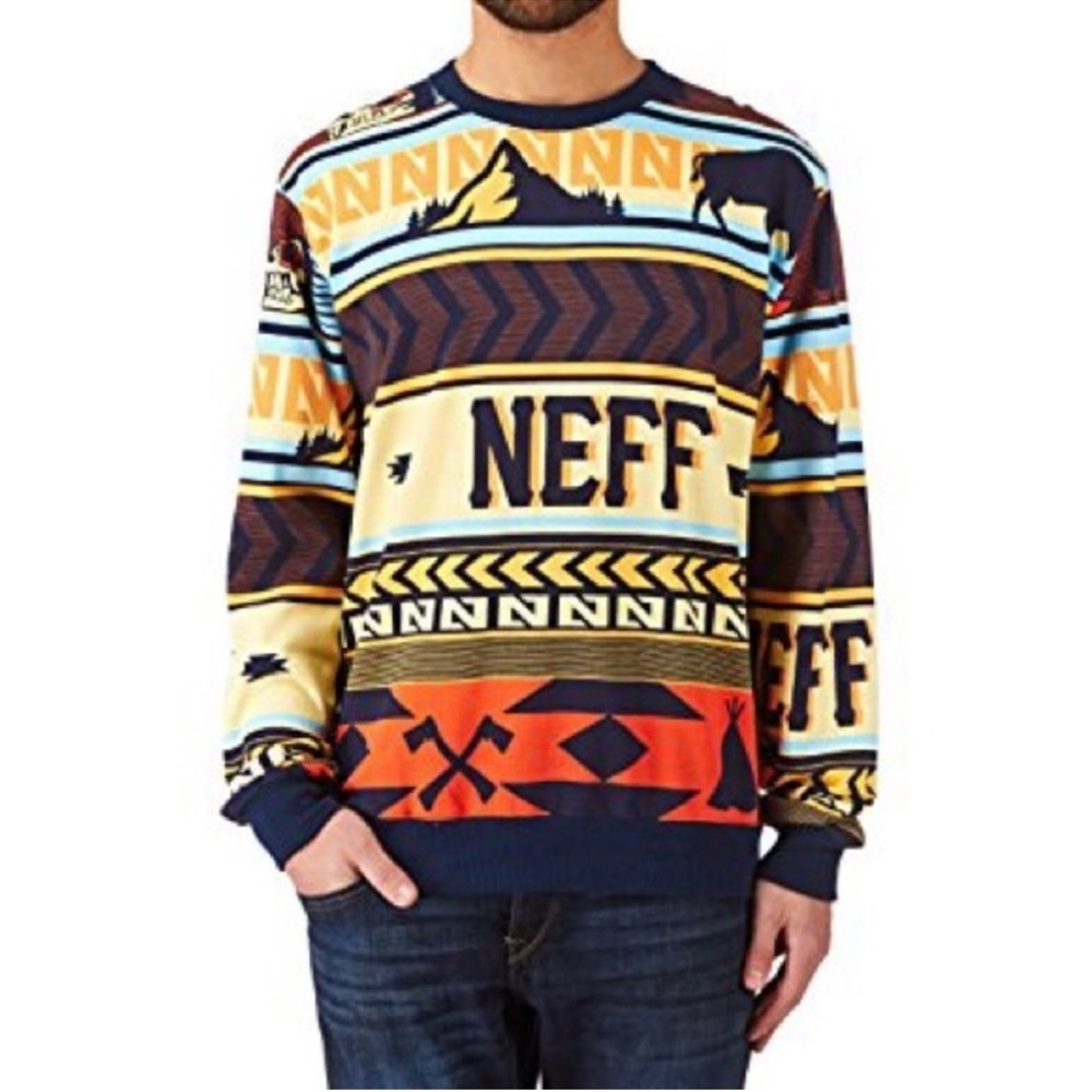 Neff Men's Multicolor Graphic Sweater